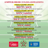 Le partite del week-end dall&#039;ECCELLENZA ai GIOVANISSIMI