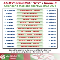 UNDER 17 REGIONALI / stagione sportiva 2023/24 • Calendario con tutte le date delle gare