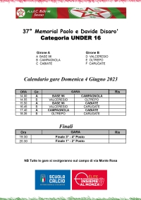 ULTIMO Torneo dell&#039;anno • MEMORIAL Paolo e Davide Disarò / Categoria ALLIEVI UNDER 16