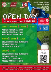 OPEN DAY mese di LUGLIO • prima settimana