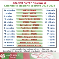 SETTORE GIOVANILE • Calendario ALLIEVI “U16”