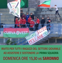 PROMOZIONE • Invito per tutto il settore giovanile alla penultima giornata di campionato