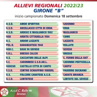 ALLIEVI REGIONALI “U17” • Per loro Girone “B”